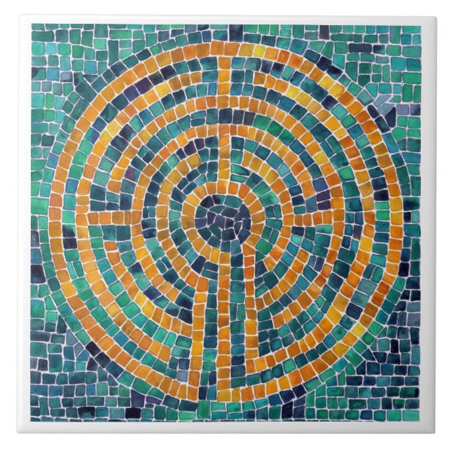 LABYRINTH II 6x6 Keramik Tile - weiß Fliese (Vorderseite)