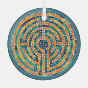 LABYRINTH II Glas-Kreis-Ornament Ornament Aus Glas