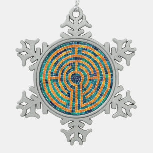 LABYRINTH II Pewter Snowflake Ornament
