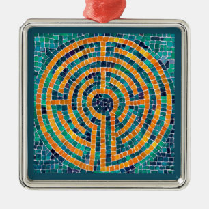 LABYRINTH II Premium-Ornament quadratisch Ornament Aus Metall