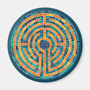 LABYRINTH II Round Magnet - Green