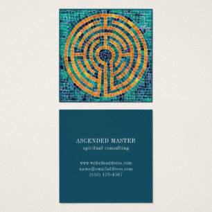 LABYRINTH II Square Business Card - Grün