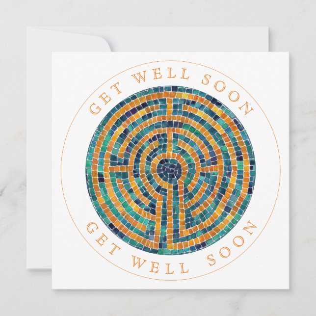 LABYRINTH II Square Flat Get Well Card Karte (Vorderseite)