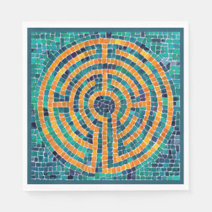 LABYRINTH II Standard Lunch Paper Napkins - Grün Serviette