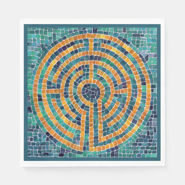 LABYRINTH II Standard Lunch Paper Napkins - Grün Serviette (Vorderseite)