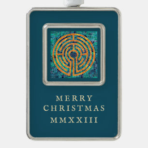 LABYRINTH II Vertikale Gerahmte Ornamente Rahmen-Ornament Silber