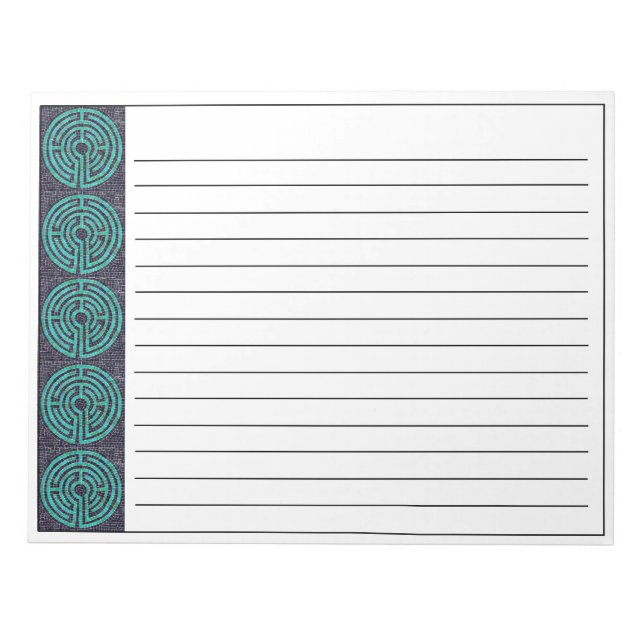 LABYRINTH III 11x8.5 Notepad + Linien Notizblock (Vorderseite)