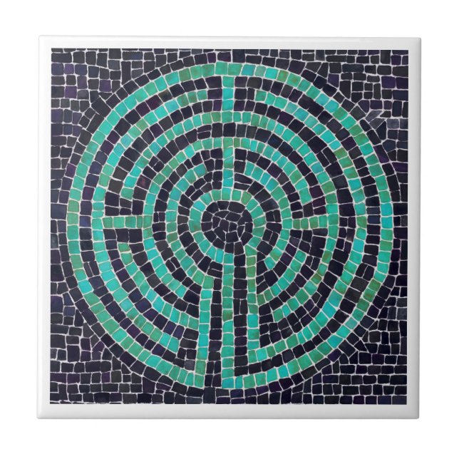 LABYRINTH III 4.25x4.25 Keramik Tile - weiß Fliese (Vorderseite)