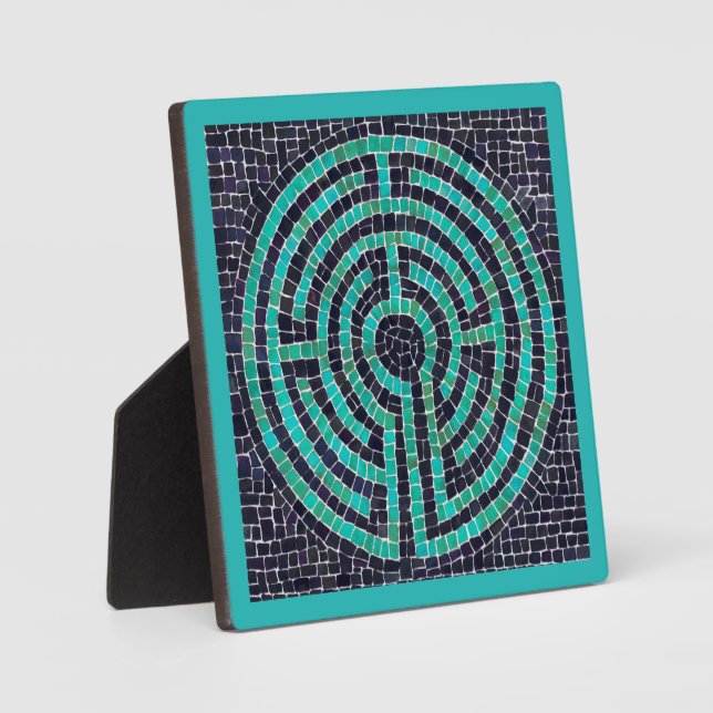 LABYRINTH III 5,25 Square Plaque - Türkis Fotoplatte (Vorderseite)