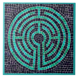 LABYRINTH III 6x6 Keramikfliese - Türkis
