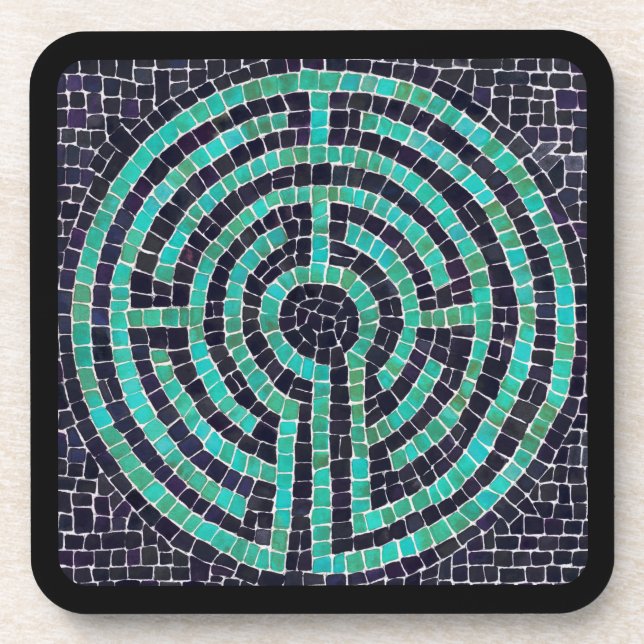 LABYRINTH III HartplastikUntersetzer - Schwarz Getränkeuntersetzer (Vorderseite)