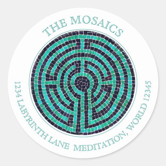 LABYRINTH III Large Address Siegels - White Runder Aufkleber (Vorderseite)