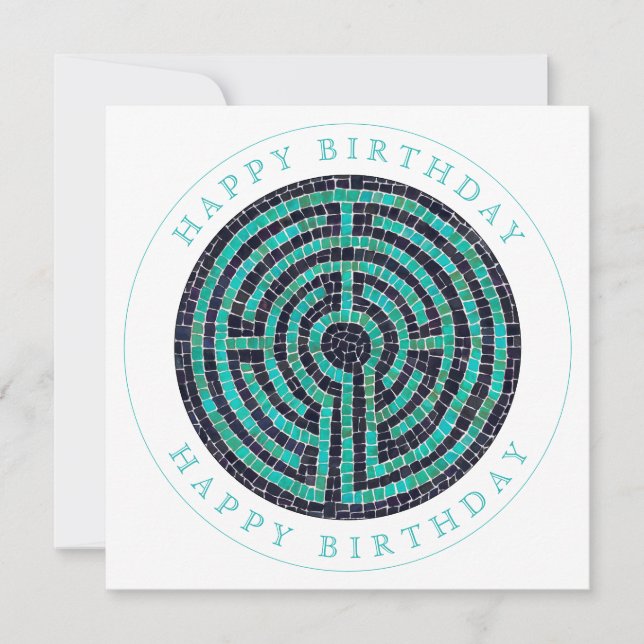 LABYRINTH III Square Flat Birthday Card Karte (Vorderseite)