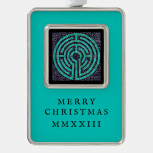 LABYRINTH III Vertikale Gerahmte Ornamente Rahmen-Ornament Silber