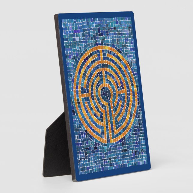 LABYRINTH IV 12x18 Plaque with Easel - Blue Fotoplatte (Seite)