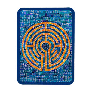 LABYRINTH IV 3x4 Flexible Magnet - Blau