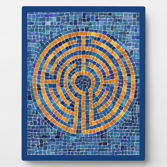 LABYRINTH IV 8x10 Plaque mit Easel - Blau Fotoplatte (Vorderseite)