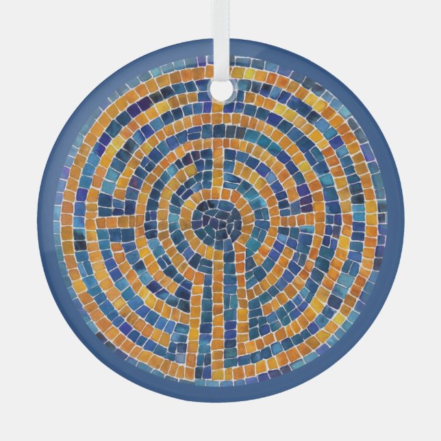 LABYRINTH IV Glaszirkel Ornament Aus Glas (Vorderseite)