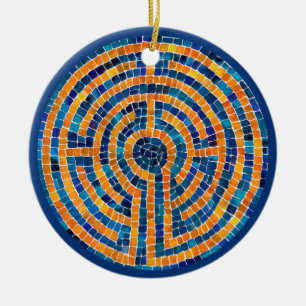 LABYRINTH IV Keramik Circle Ornament