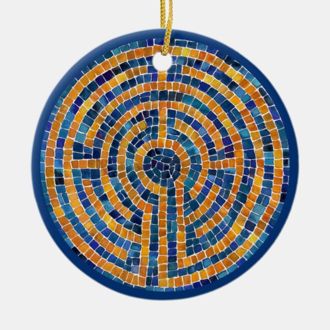 LABYRINTH IV Keramik Circle Ornament (Vorne)