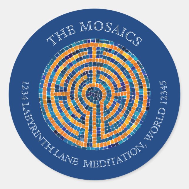 LABYRINTH IV Small Address Umschlag Aufklebers - B Runder Aufkleber (Vorderseite)