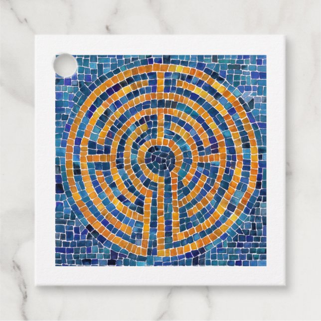 LABYRINTH IV Square Geschenketiketts - Weiß Geschenkanhänger (Vorderseite)