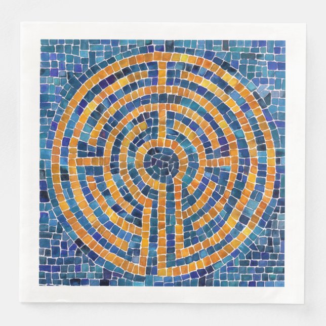 LABYRINTH IV Standard Dinner Paper Napkin - White Serviette (Vorderseite)