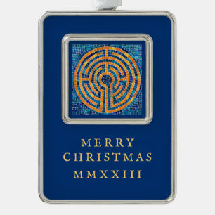 LABYRINTH IV Vertikale Gerahmte Ornamente Rahmen-Ornament Silber