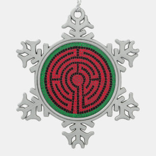 LABYRINTH IX Schneeflocken Zinn-Ornament