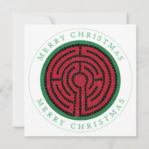 LABYRINTH IX Square Flat Christmas Card Feiertagskarte