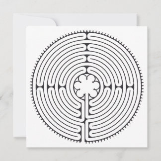 Labyrinth Kathedrale Chartres Black and White Feiertagskarte