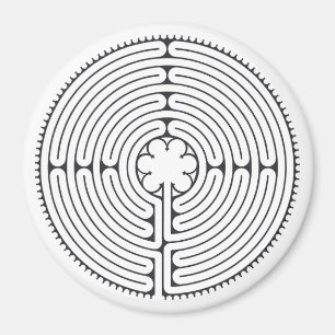 Labyrinth Kathedrale Chartres Black and White Magnet