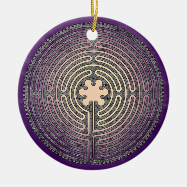 Labyrinth Keramikornament (Vorne)