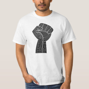 Labyrinth-Leben-Schwarz-Power-Faust-Männer T-Shirt