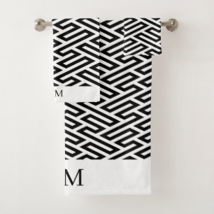 Labyrinth Maze Geometric Badtuch Set