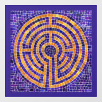 LABYRINTH MOSAIC 12x12 Window Cling - Lila