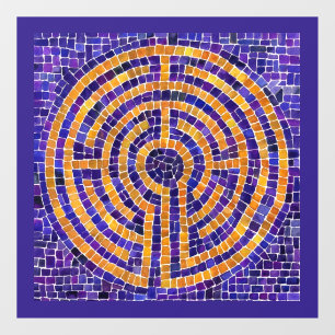 LABYRINTH MOSAIC 12x12 Window Cling - Lila Fensteraufkleber