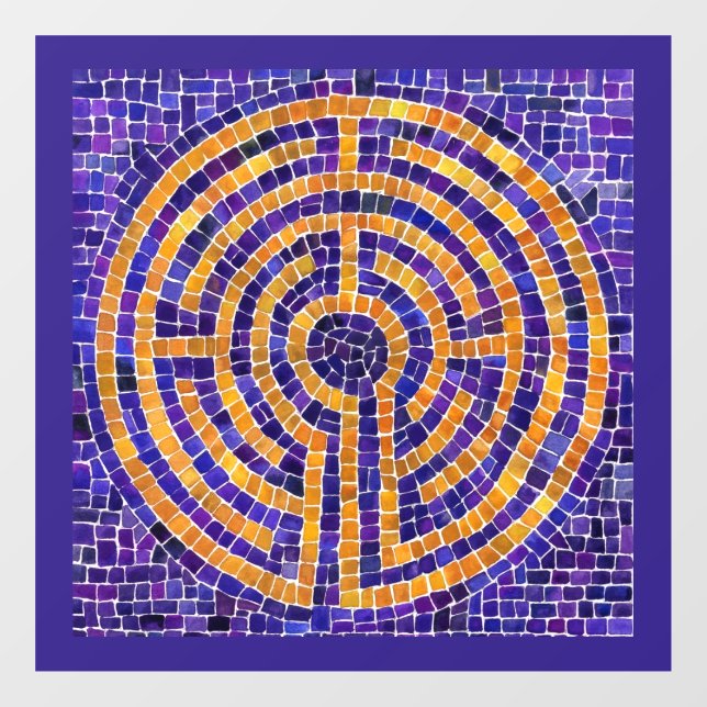 LABYRINTH MOSAIC 12x12 Window Cling - Lila Fensteraufkleber (Blatt)