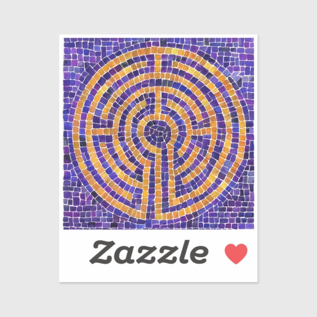LABYRINTH MOSAIC 2x2 Vinyl Sticker (Blatt)