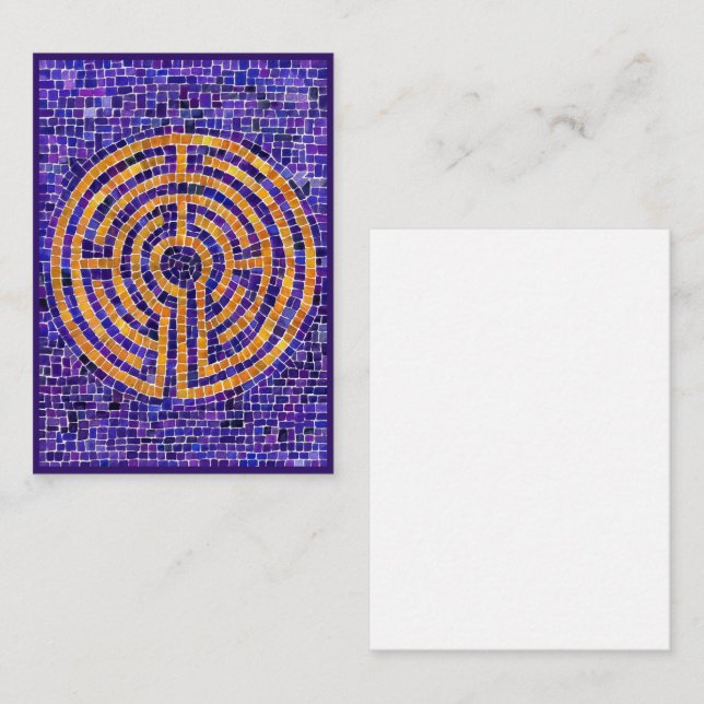 LABYRINTH MOSAIC 3.5x2.5 - flache Note-Karte Mitteilungskarte (Vorne/Hinten)