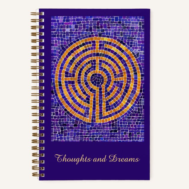 LABYRINTH MOSAIC 5.5x8.5 SpiralNotebook Notizbuch (Vorderseite)