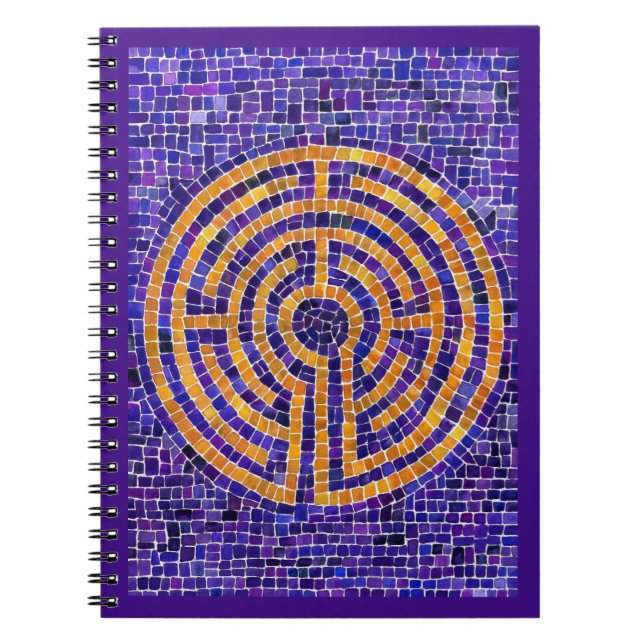 LABYRINTH MOSAIC 6.5x8.75 Spiral-Notebook Notizblock (Vorderseite)