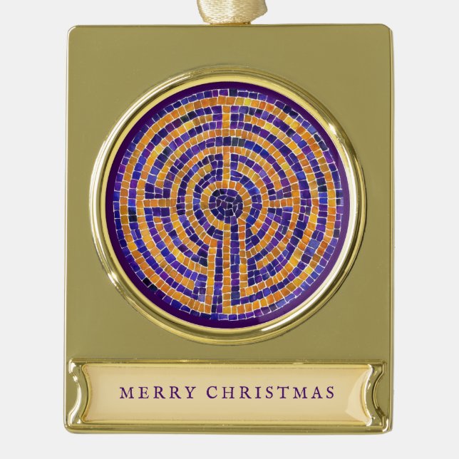 LABYRINTH MOSAIC Banner Ornament (Vorderseite)