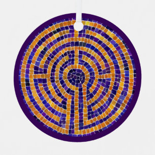 LABYRINTH MOSAIC Metal Circle Ornament Aus Metall
