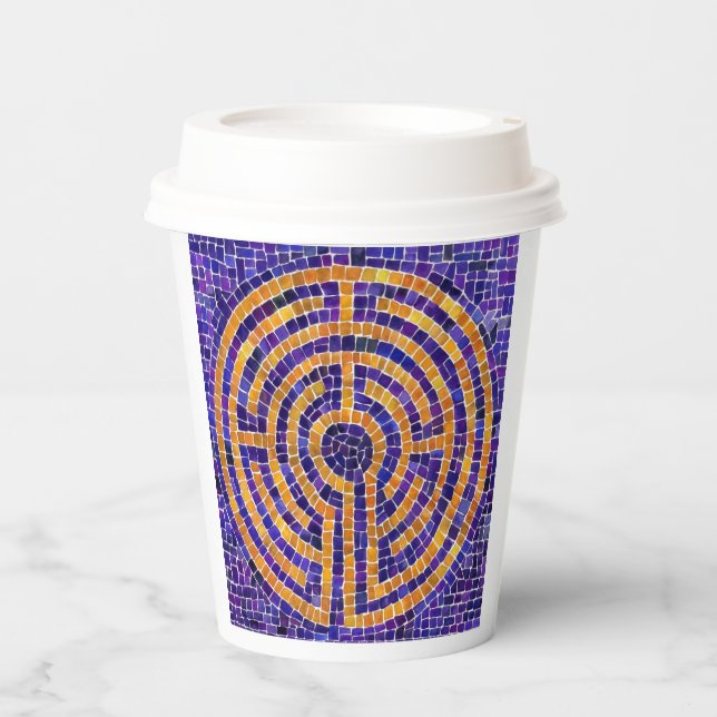 LABYRINTH MOSAIC Paper Cups - White Pappbecher (Vorderseite)