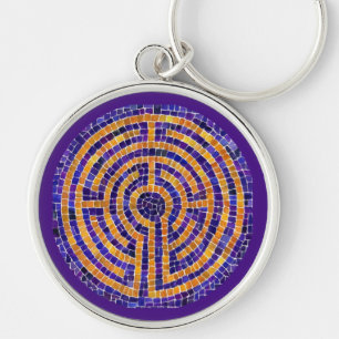 LABYRINTH MOSAIC Premium Round Schlüsselanhänger
