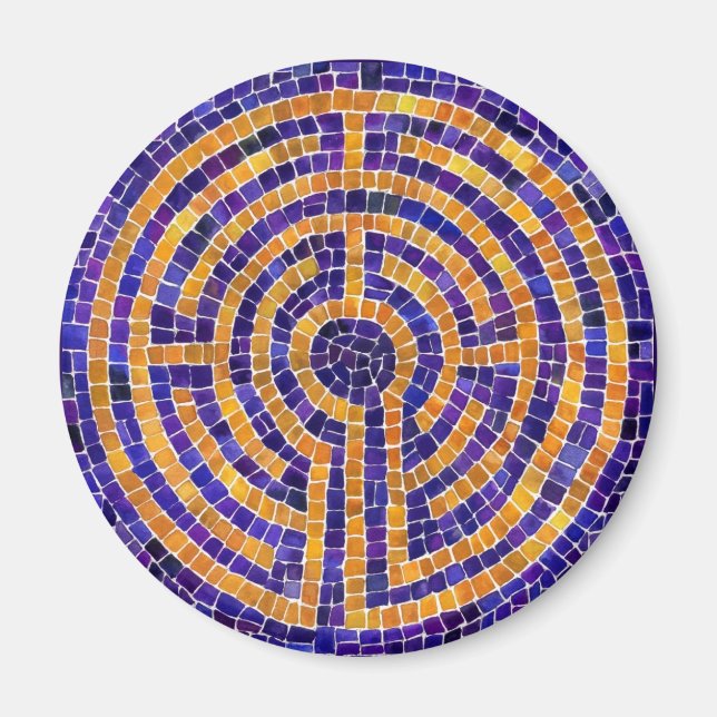LABYRINTH MOSAIC Round Magnet (Vorne)