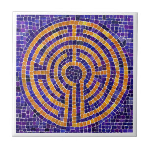LABYRINTH-MOSAIK 10,8x10,8 cm Keramikfliese - Weiß