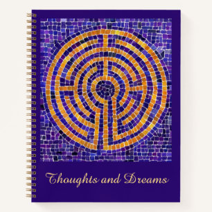 LABYRINTH-MOSAIK 8,5x11 Spiralblock + Text Notizbuch