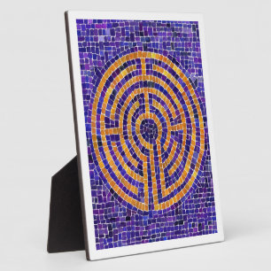 LABYRINTH-MOSAIK 8x10 Plakette mit Staffelei - Wei Fotoplatte